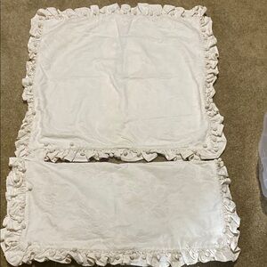 Cream color Euro pillow sham covers.